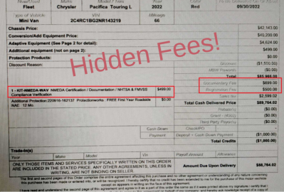 PSA: Wheelchair Van Buyers Beware - Hidden Fees
