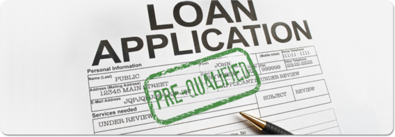 Loan Application With the Words Pre Qualified Stamped in the color green.