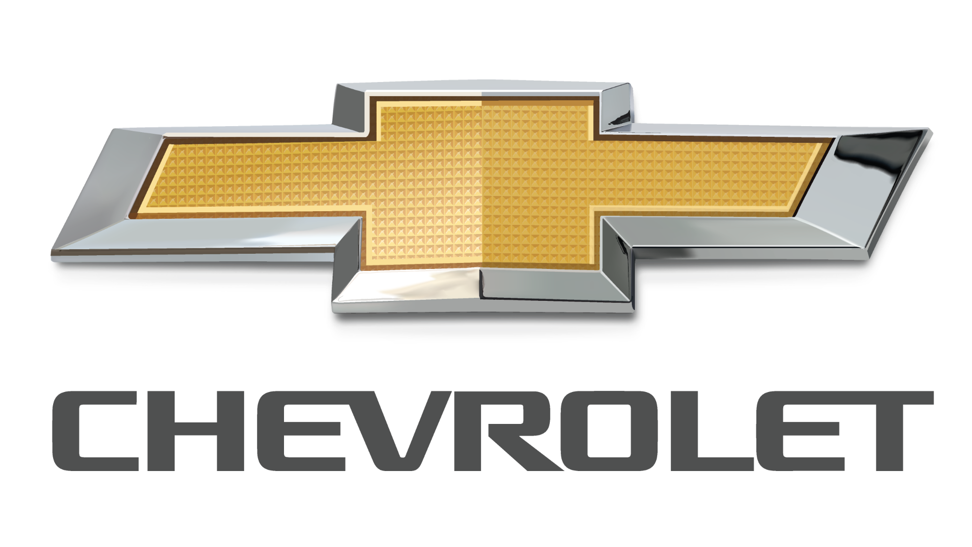 Chevrolet Brand Logo - A Golden Bow tie Shape with the world Chevrolet below.
