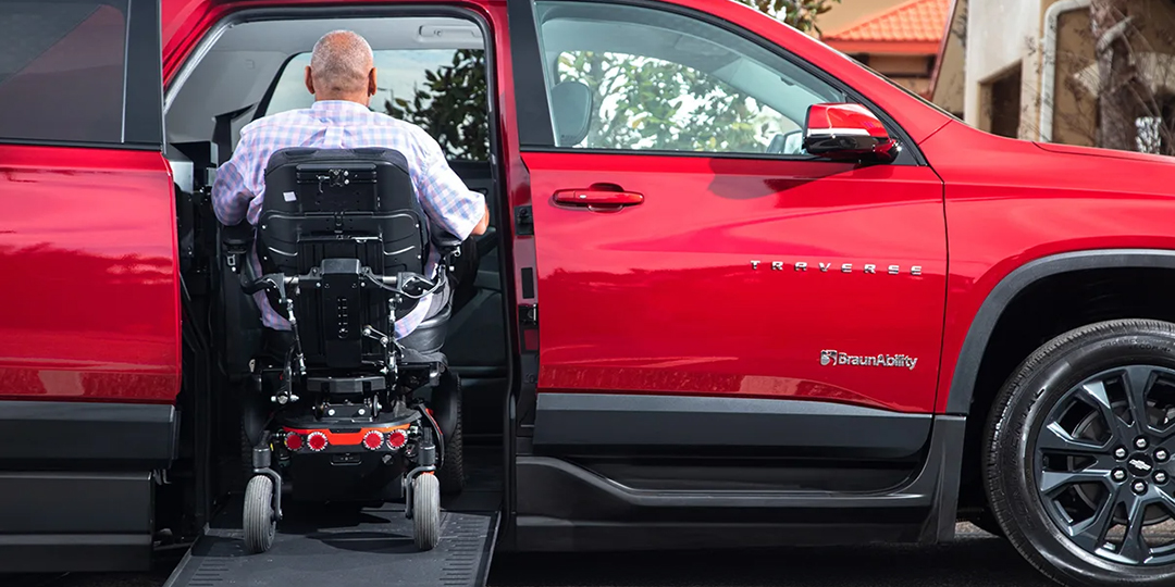 Handicap Accessible SUV Chevy Traverse BraunAbility with Wheelchair User