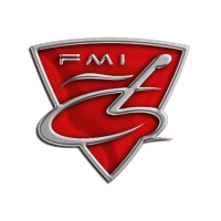 FMI Logo - A Red Shield with the letters FMI and a stlylized image of a person in a wheelchair in silver.