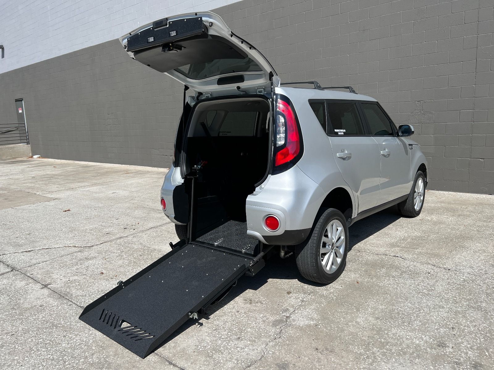Kia Soul Rear Entry Wheelchair Accessible SUV, as seen from rear side angle.